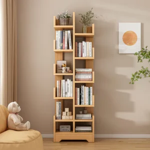 Kệ sách để sàn hình cây 11 tầng có hộc để đồ bàn làm việc phong cách hiện đại decor phòng-